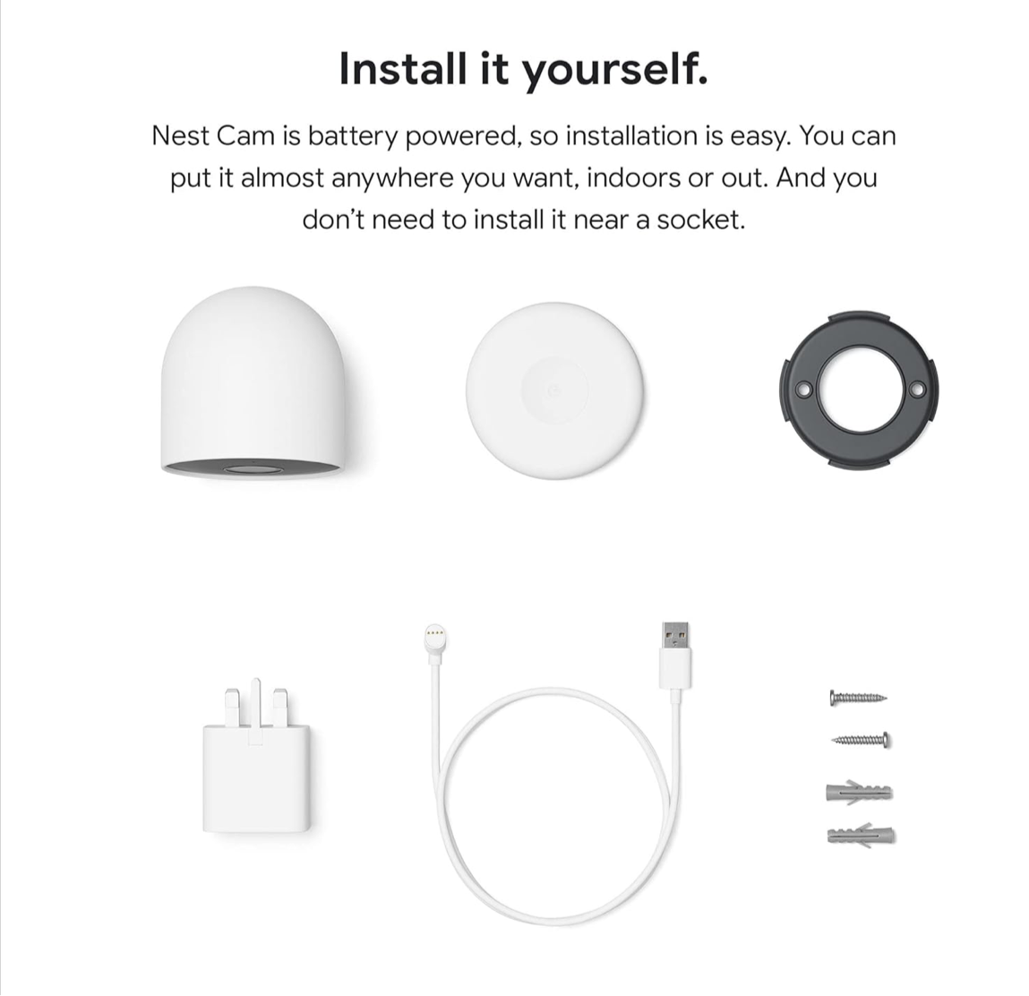 Google Nest Cam (Outdoor/Indoor, Battery) Security Camera - Smart Home WiFi Camera - Wireless