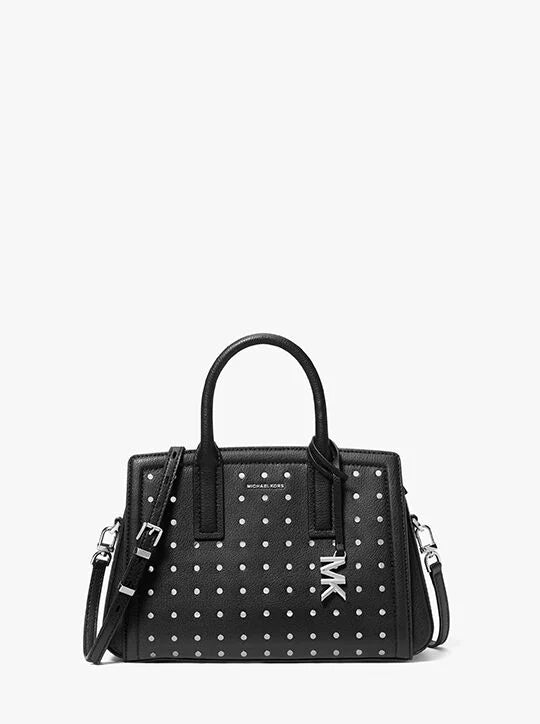 Michael Kors Laila Small Studded Leather Satchel