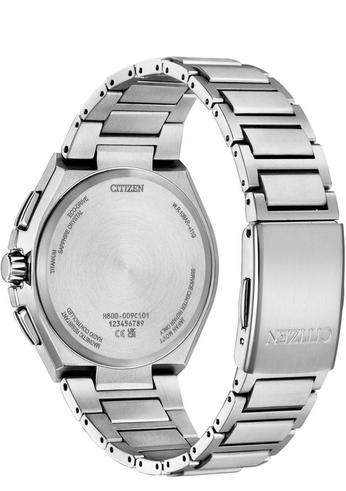 CITIZEN Titan Men's Watch Eco-Drive Solar Radio-Controlled Chronograph with Titanium Link Strap AT8238-84A
