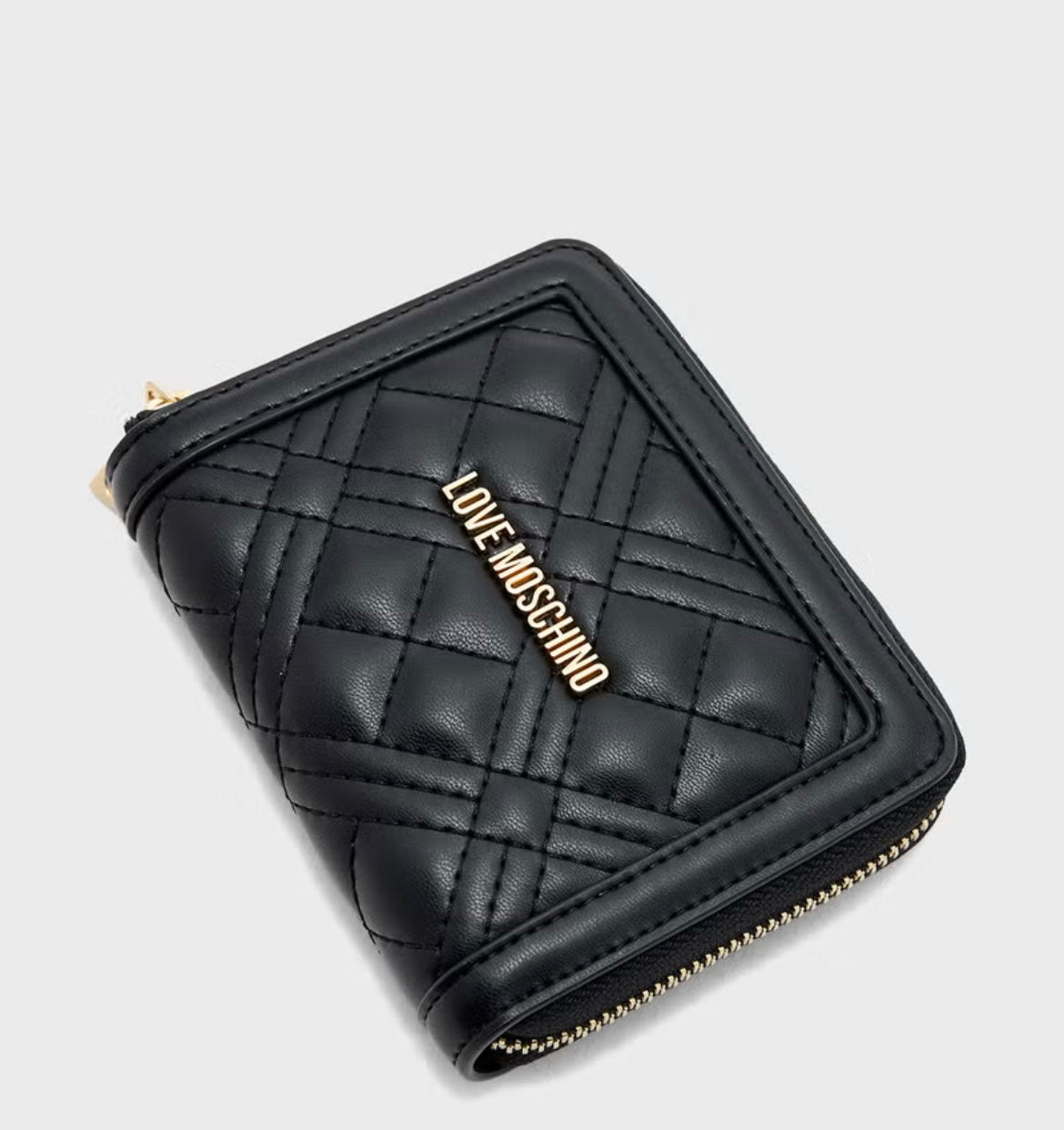 Love Moschino Logo Detailed Quilted Zip Over Wallet