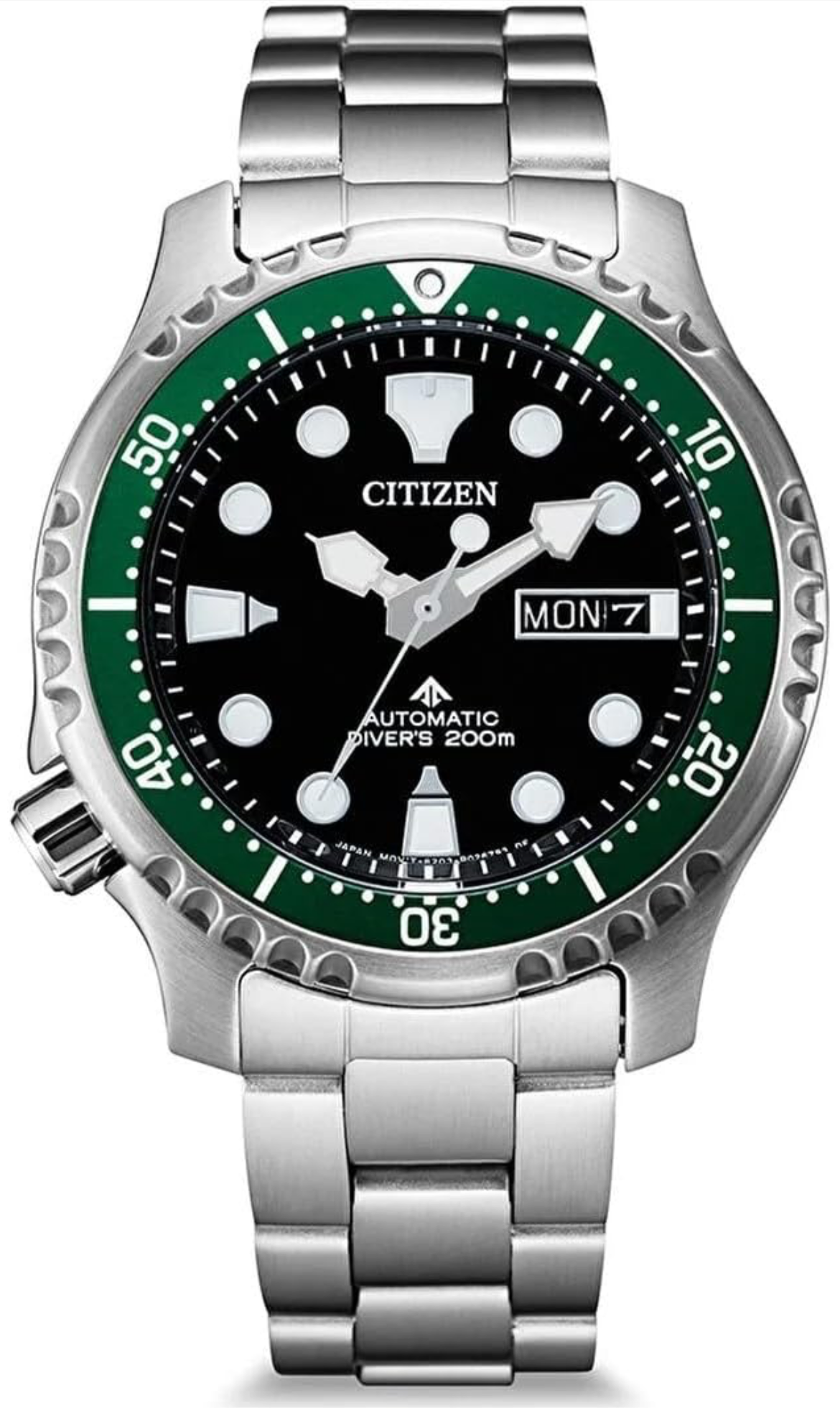 Citizen NY0084-89EE Analogue Watch with Stainless Steel Strap for Men, Black/Silver, one size