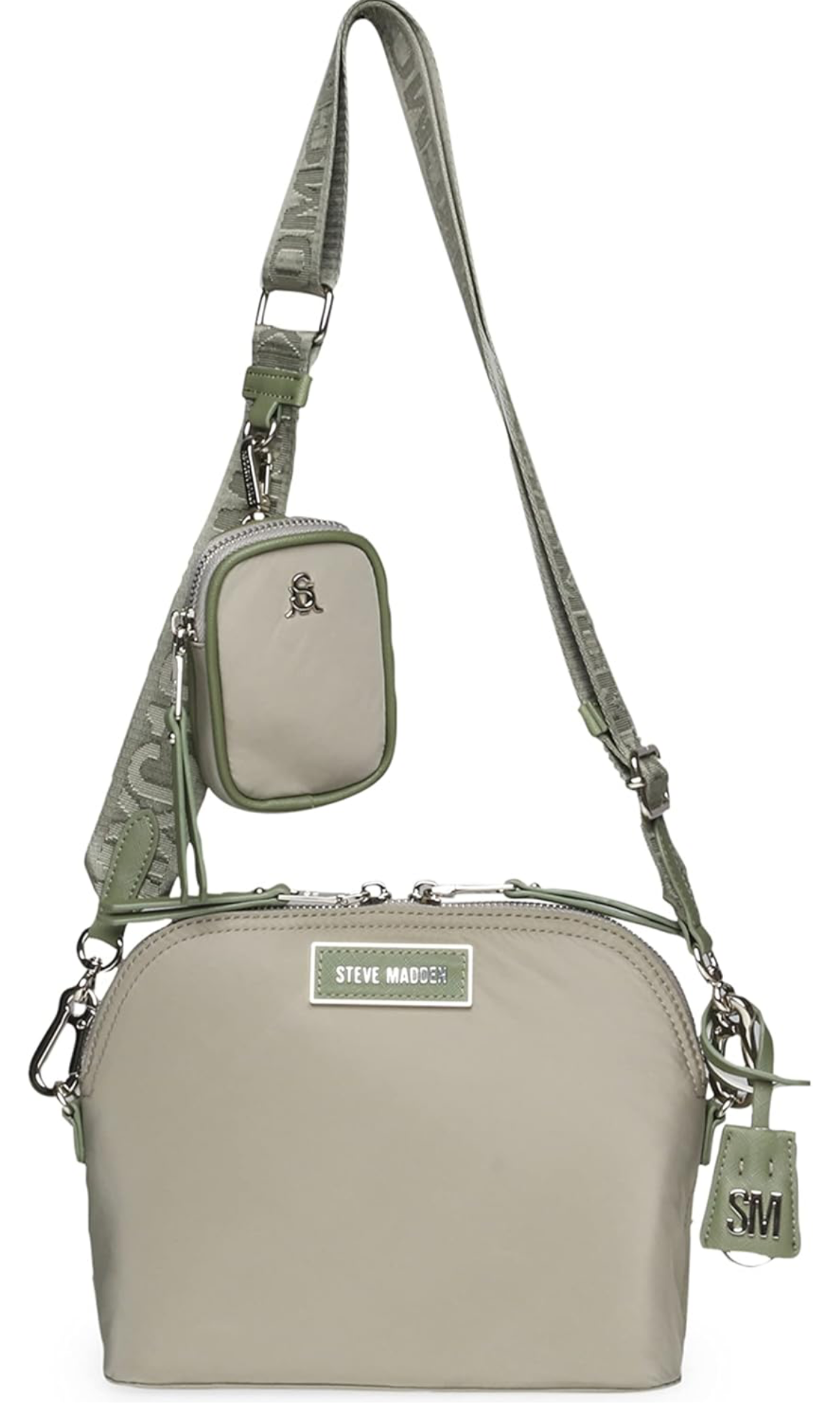 Steve Madden Womens Farren Nylon Dome Crossbody Bag