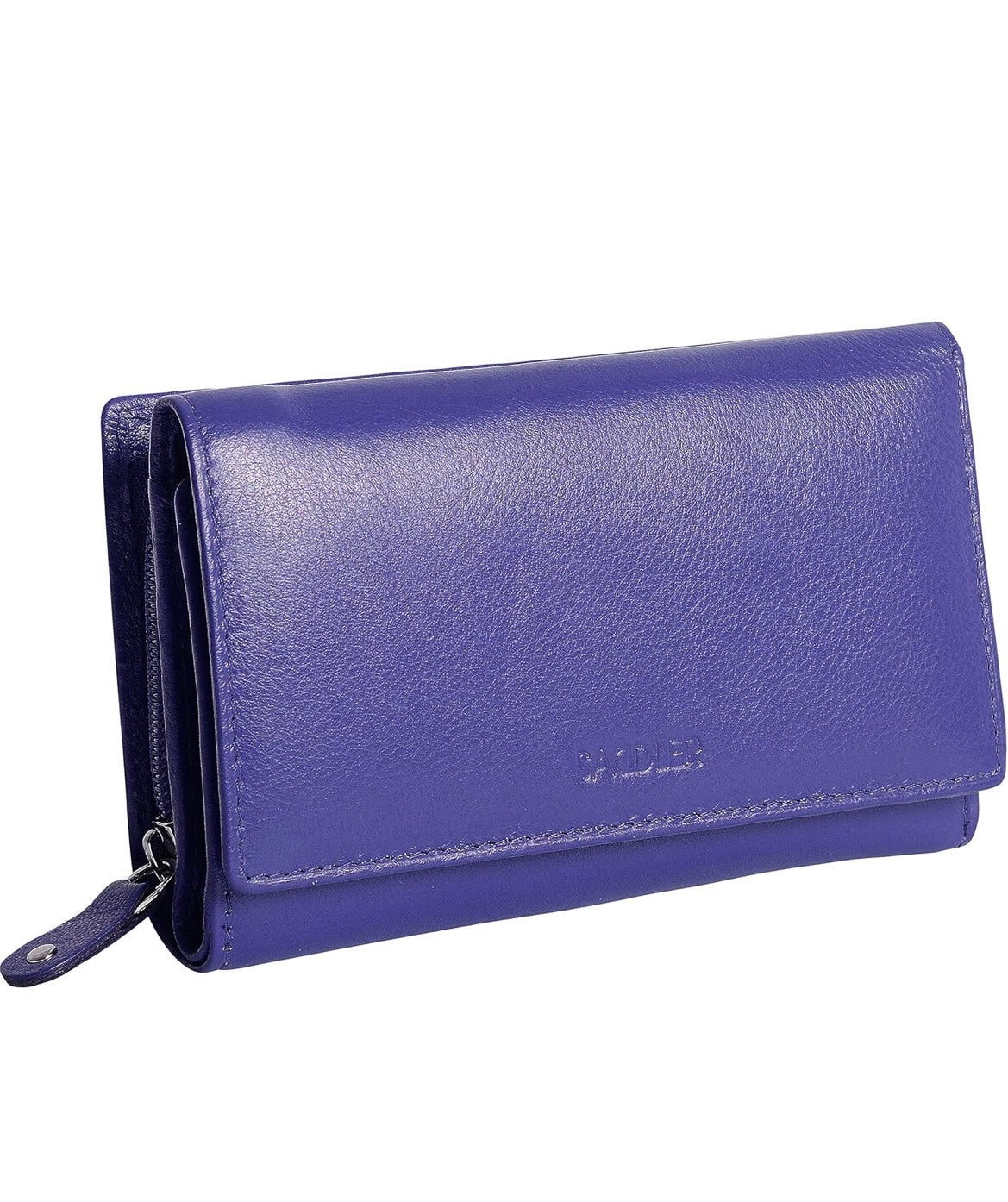 SADDLER Womens Luxurious Real Leather Trifold Wallet Clutch Purse with Zipper Coin Purse