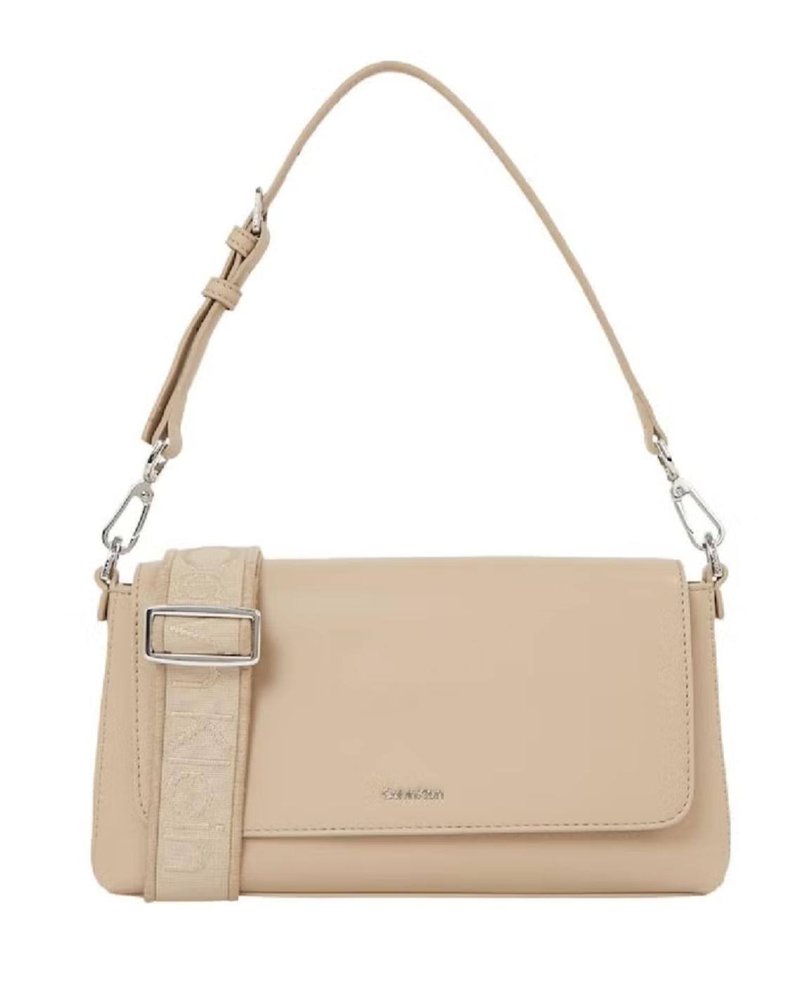 Calvin Klein Women's Convertible Shoulder Bag - Faux Leather, Beige