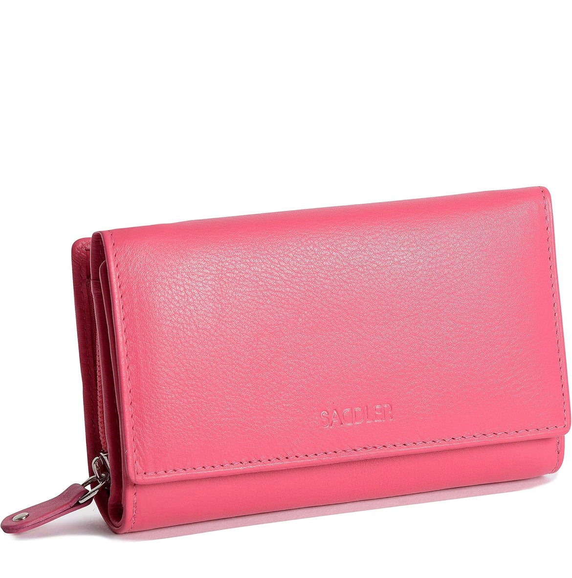 SADDLER Womens Luxurious Real Leather Trifold Wallet Clutch Purse with Zipper Coin Purse