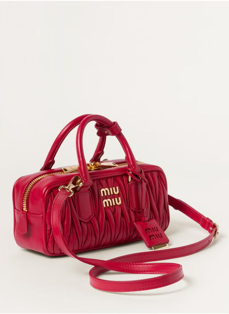 Miu Miu Arcadie Matelassé Nappa Leather Bag – Red