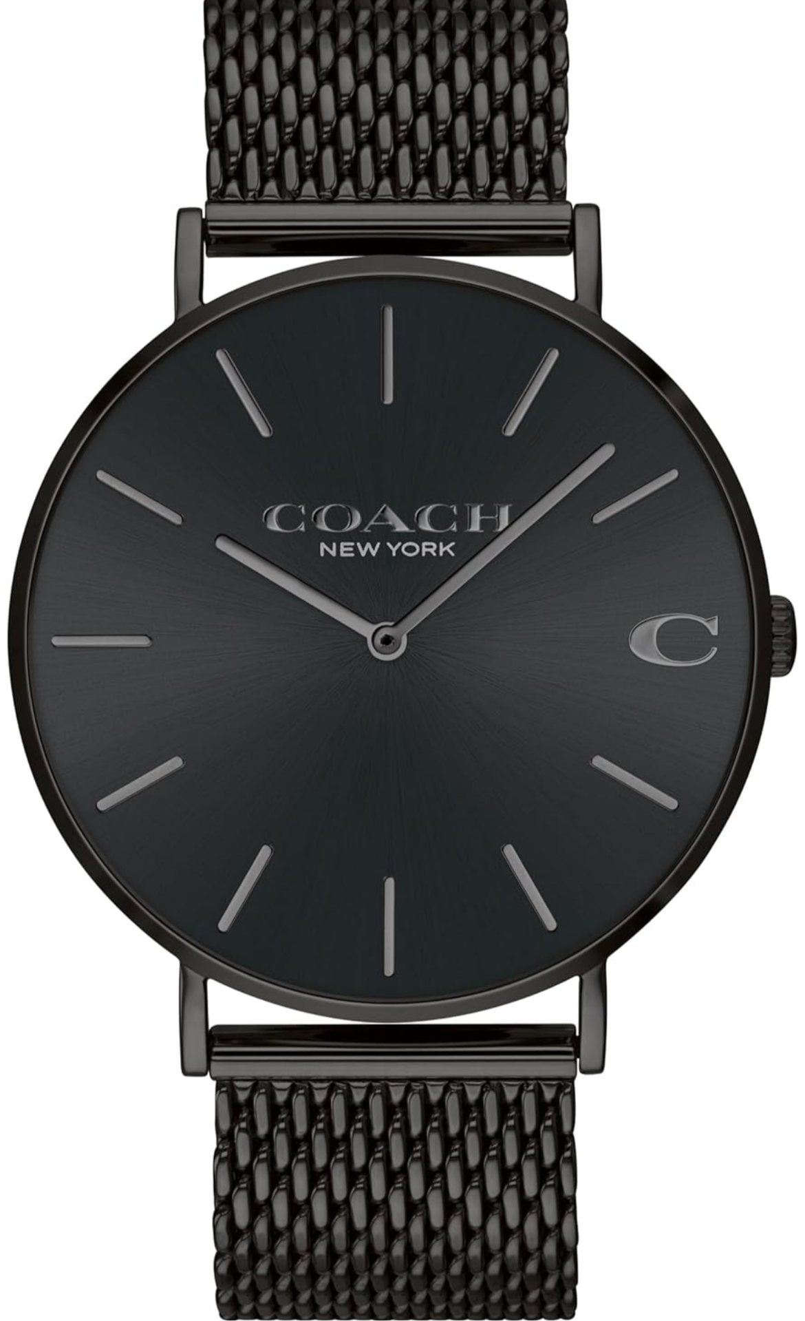 Coach CHARLES MENS BLACK DIAL IONIC PLATED BLACK STEEL Watch