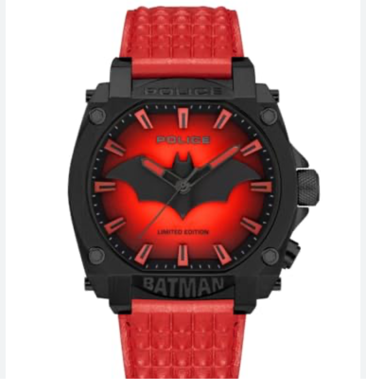 Police Limited Edition Forever Batman Stainless Steel Case & Genuine Leather Strap Men's Watch