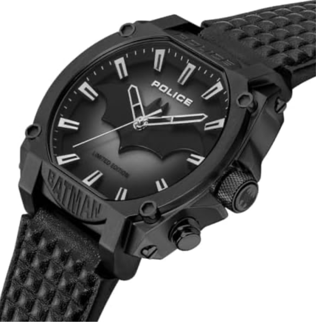 Police Forever Batman Limited Edition Genuine Leather Gents Watch With Stainless Steel Case