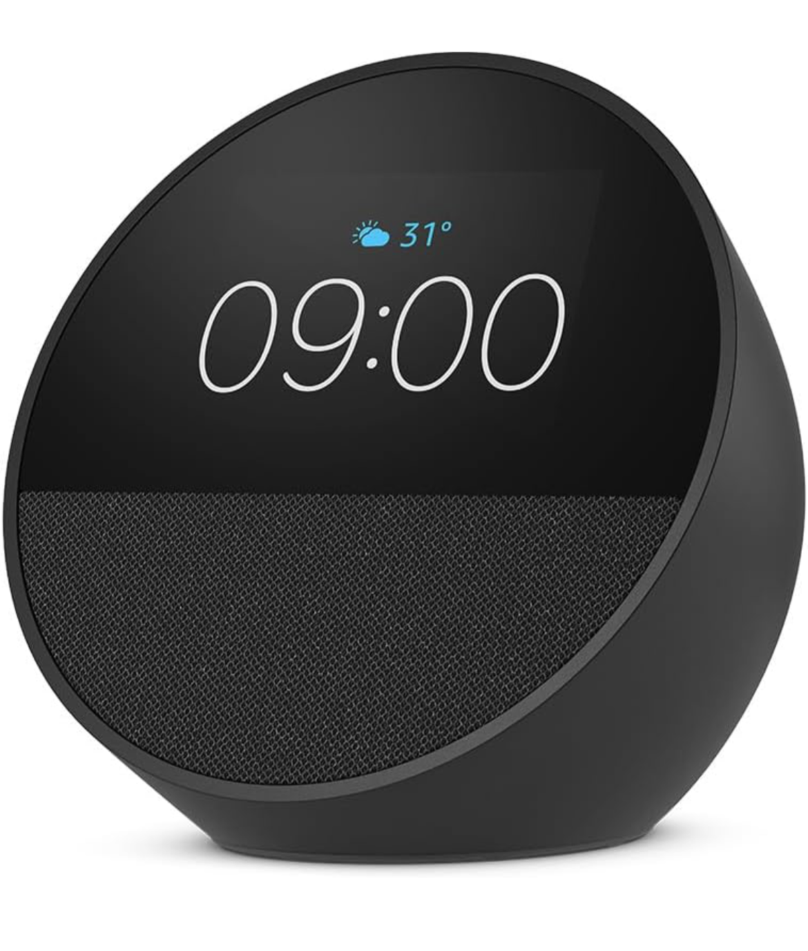 Echo Spot 2024 Release Smart Alarm Clock with Vibrant Sound and Alexa in Black