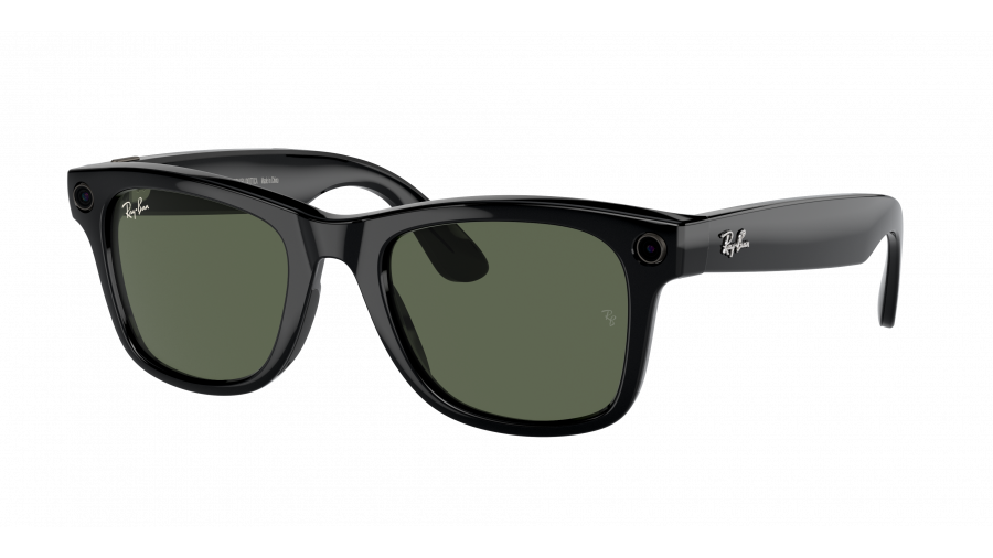 Ray-Ban Wayfarer RW4008 Large Matte Black Clear Graphite Green Transition Black