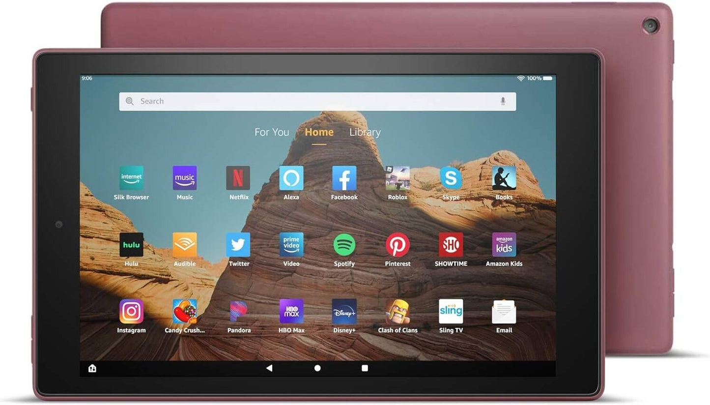 Amazon Fire HD 10 Tablet Generation 9th (10.1" 1080p full HD display) (32 GB, Plum)