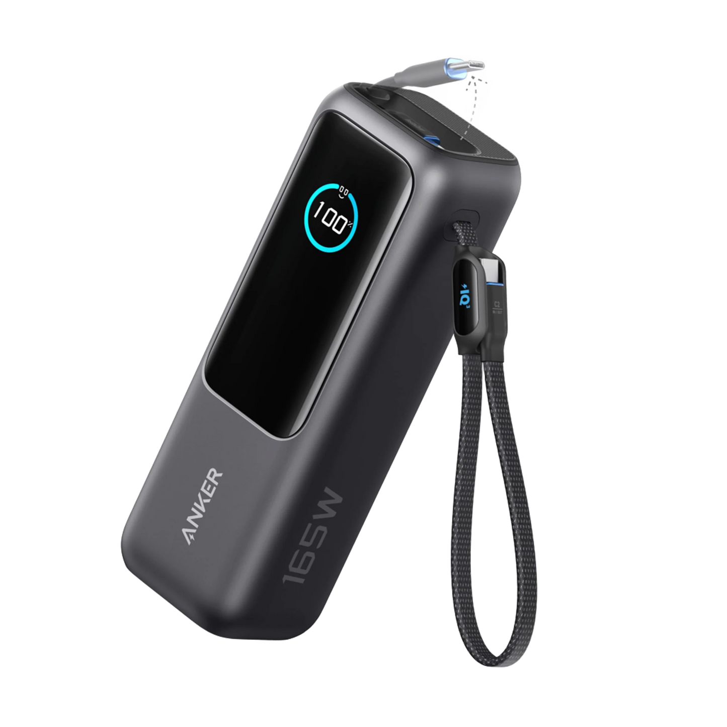 Anker 25,000mAh 165W Ultra-Fast Power Bank – Built-In & Retractable Cables