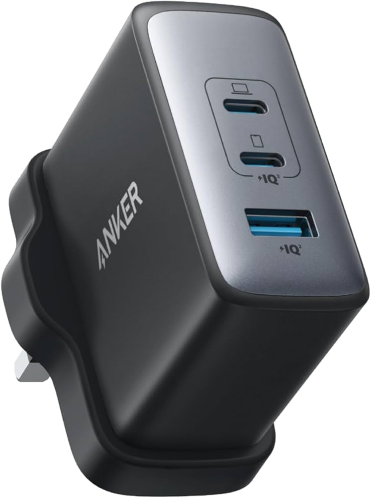 Anker 736 GaN II 100W USB-C Charger – Compact 3-Port Fast Wall Charger for Laptops, Tablets & Phones
