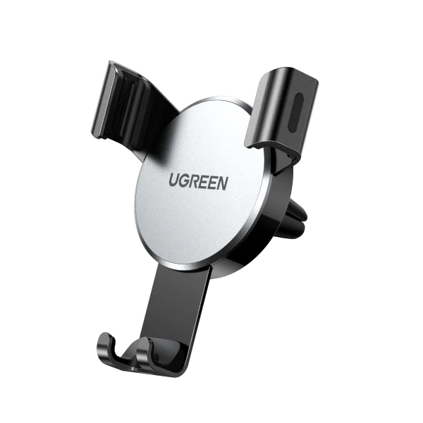 UGREEN Car Phone Holder – 360° Rotating Air Vent Mount with Auto-Lock & Silicone Grip (Grey)