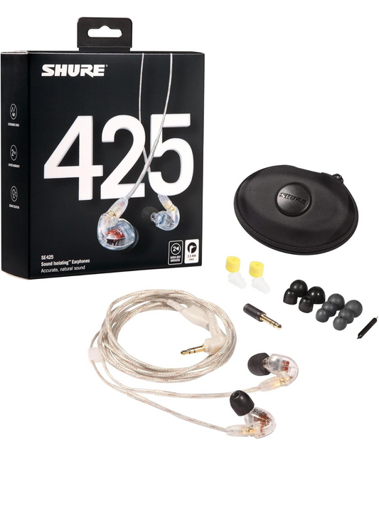 Shure SE425-CL Professional Sound Isolating Earphones in Clear