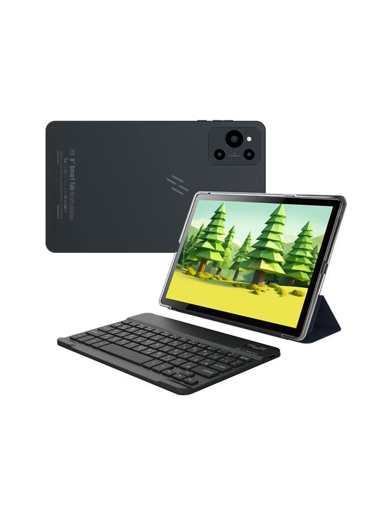 Heatz Premium H8 Tablet – 8” Display, 8GB RAM, 512GB Storage, Dual SIM + 5G – With Bluetooth Keyboard (Silver)