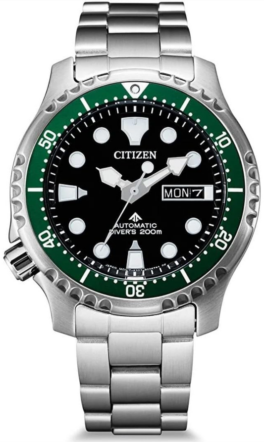 Citizen NY0084-89EE Analogue Watch with Stainless Steel Strap for Men, Black/Silver, one size