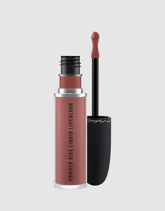 MAC POWDER KISS LIQUID LIPCOLOR OVER THE TAUPE