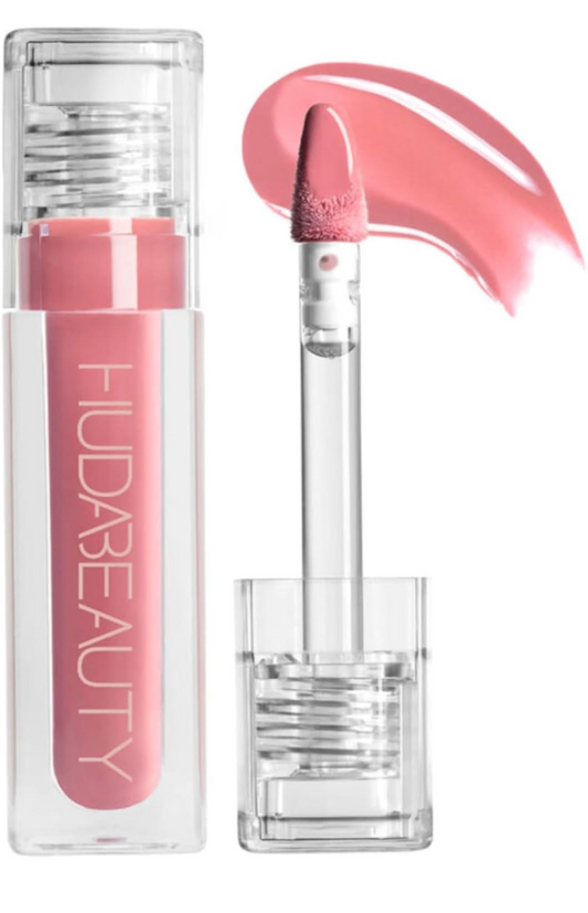 HUDA BEAUTY Faux Filler Shiny Non-Sticky Lip Gloss Sugar Baby Light Pink