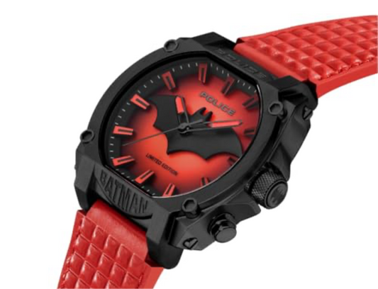 Police Limited Edition Forever Batman Stainless Steel Case & Genuine Leather Strap Men's Watch