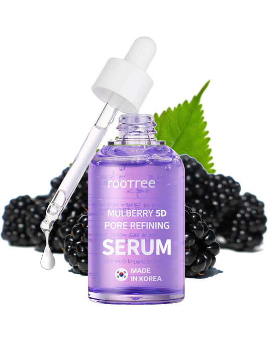 Rootree Mulberry 5D Pore Refining Ampoule 50ml - Korean Skincare, Anti-Aging and Rejuvenating K Beauty for Radiance and Elasticity, Skin Texture Improving, Vegan & Cruelty Free, Facial Pore Treatment