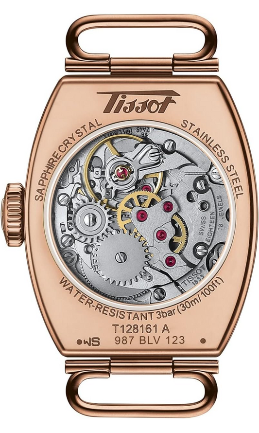 TISSOT Women's T1281613601200 Heritage Porte Small Lady Mechanical White Dial Leather Strap Wristwatch