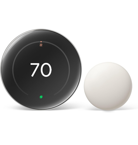 Google Nest Learning Thermostat (4th Gen, 2024) with Nest Temperature Sensor - Energy Saving Smart Thermostat with Adaptive Eco - Works with Alexa and Google Home App