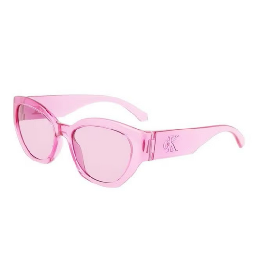 Calvin Klein Women's Full Rim Injected Cat Eye Sunglasses CKJ22634S 5518 (675) Transparent Pink