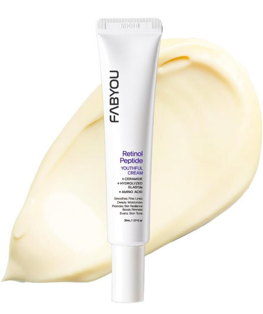 FABYOU Retinol Peptide Cream 1.01 Oz – Firming, Lifting Anti-Aging with Retinol, Peptides, Ceramide & Panthenol. Wrinkle Reduction, Fast Absorbing