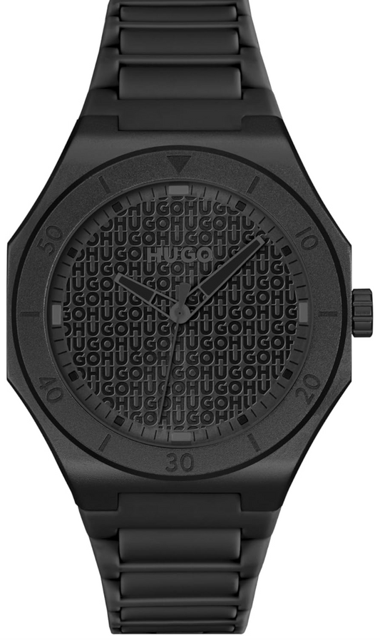 Hugo Boss Men's Black Dial Black Silicone Strap Watch