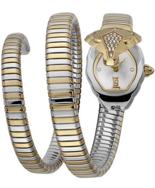 Just Cavalli Jc1L073M0045 Ladies Set - Nascosto Set Snake Watch + Pocket Mirror Yellow Gold Twotone Included