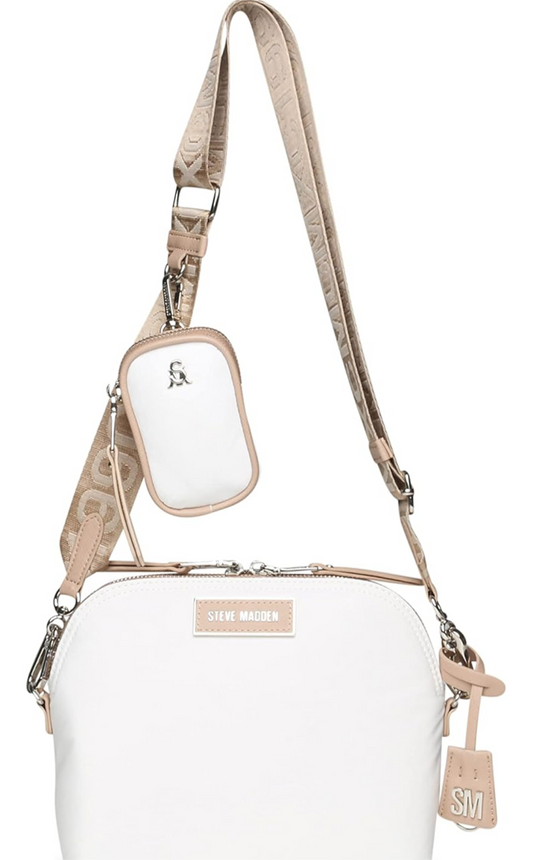 Steve Madden Womens Farren Nylon Dome Crossbody Bag