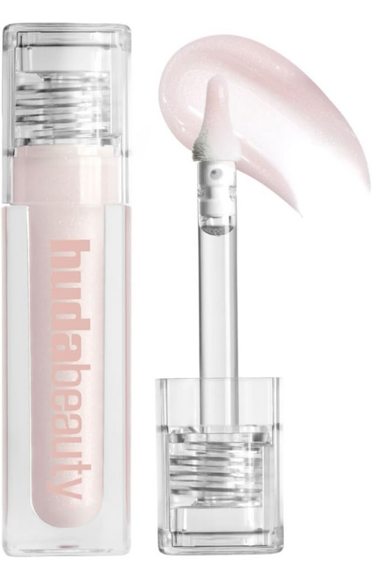 Huda Beauty Faux Filler Icy Nude Shimmer Lip Gloss
