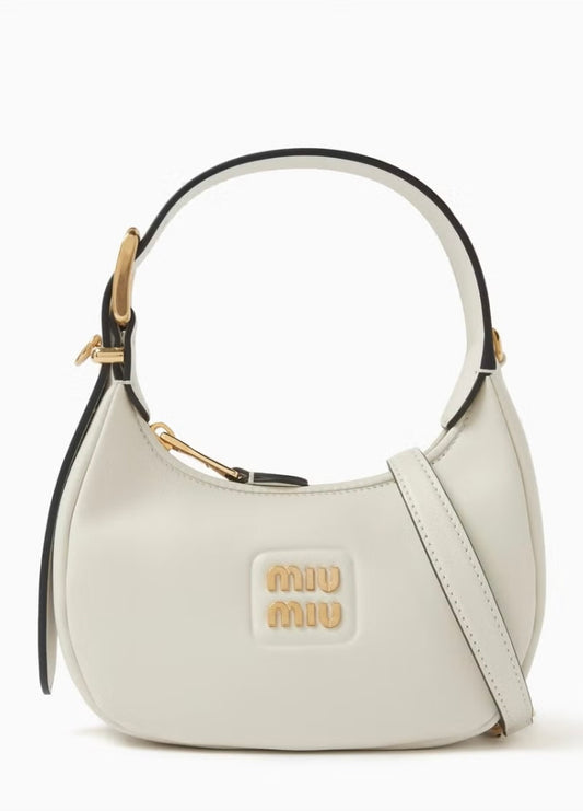 MIU Leather Hobo Bag Shoulder