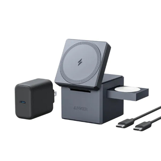 Anker 3-in-1 Cube with MagSafe – Foldable 15W Fast Charging Station for Apple Devices