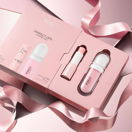 KIKO Milano Perfect Lips Caring Set, Skincare Set: 1 Lip Scrub And 1 Perfecting Lip Cream