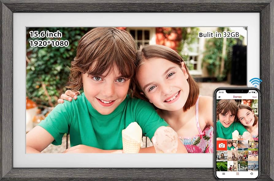 Frameo 15.6 Inch WiFi Digital Photo Frame, 1920x1080 FHD IPS Touch Screen