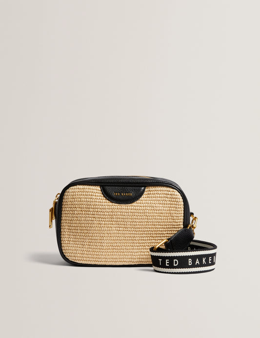 Ted Baker BARDAS Webbing Faux Raffia Camera Crossbody Bag